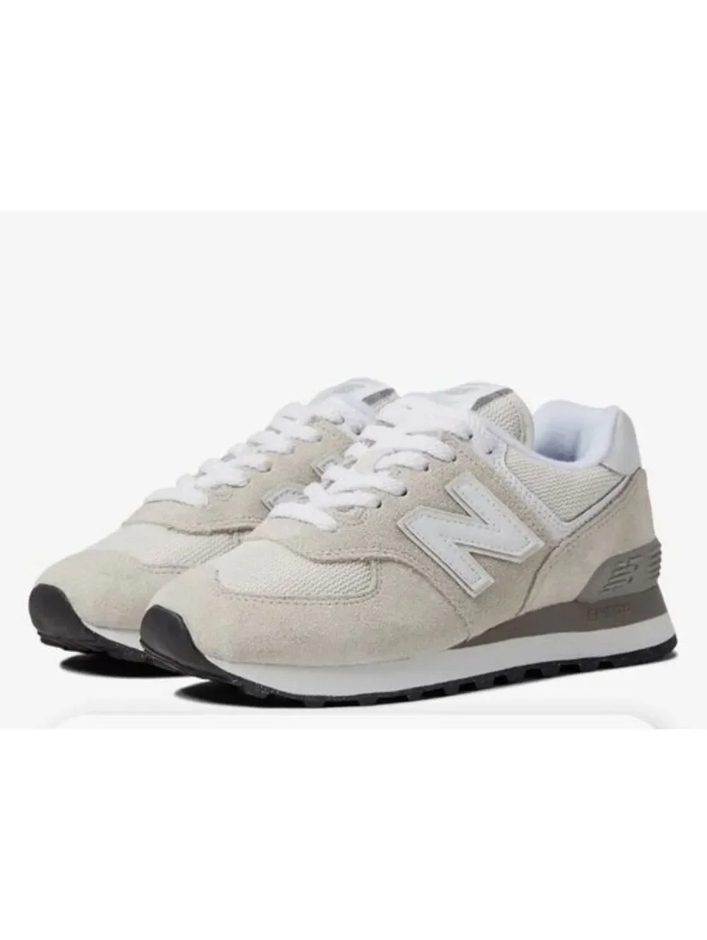 Size 10.5 men's Balance 574 Classic Beige Suede and Mesh Sneakers, Men's Size 9